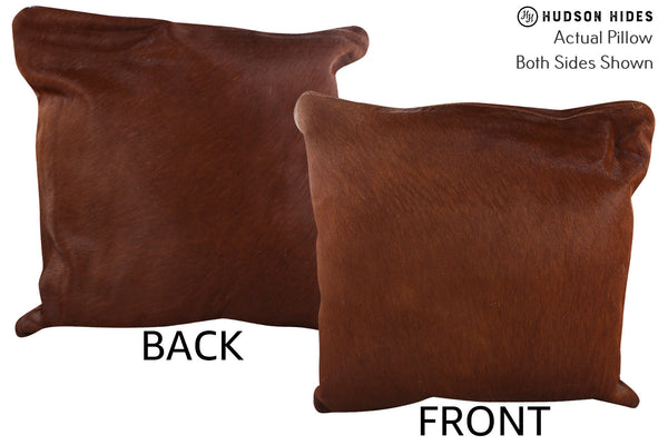Solid Brown Cowhide Pillow #76872