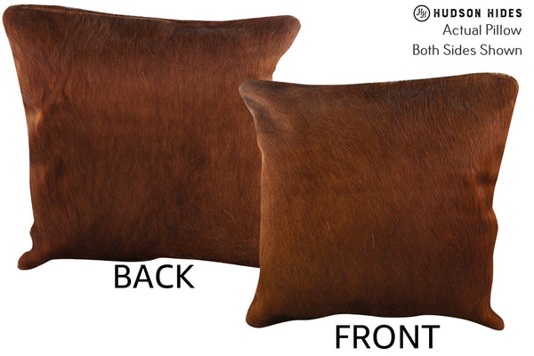 Solid Brown Cowhide Pillow #76914