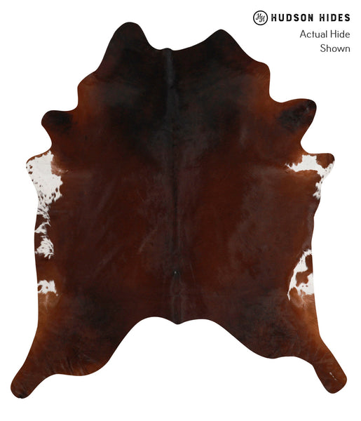 Brown with Red Cowhide Rug #81376