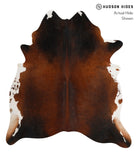 Brown with Red Cowhide Rug #81542