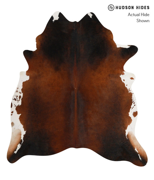Brown with Red Cowhide Rug #81542