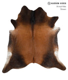 Brown with Red Cowhide Rug #82411