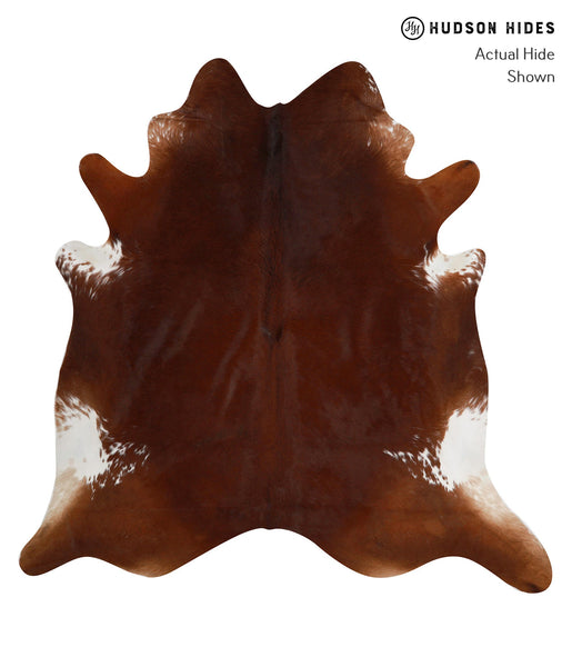 Brown and White Regular Cowhide Rug #82444