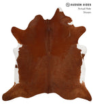 Brown and White Regular Cowhide Rug #84026