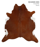 Brown and White Regular Cowhide Rug #84083