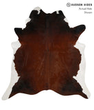 Brown with Red Cowhide Rug #84339