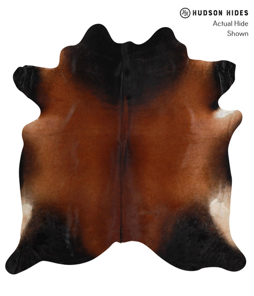 Brown with Red Cowhide Rug #86163