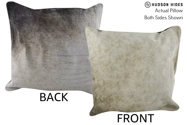 Grey with Beige Cowhide Pillow #86592