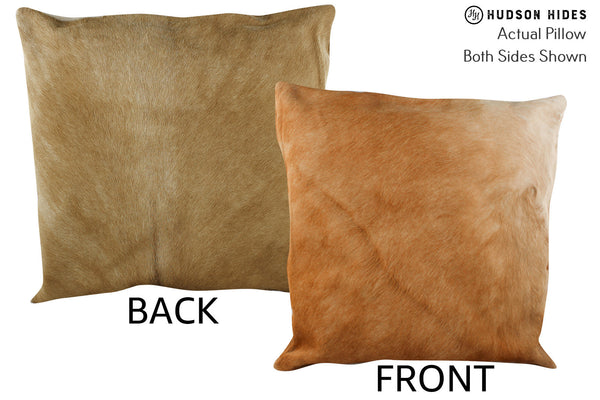 Solid Brown Cowhide Pillow #87305