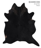 Solid Black Cowhide Rug #A10021