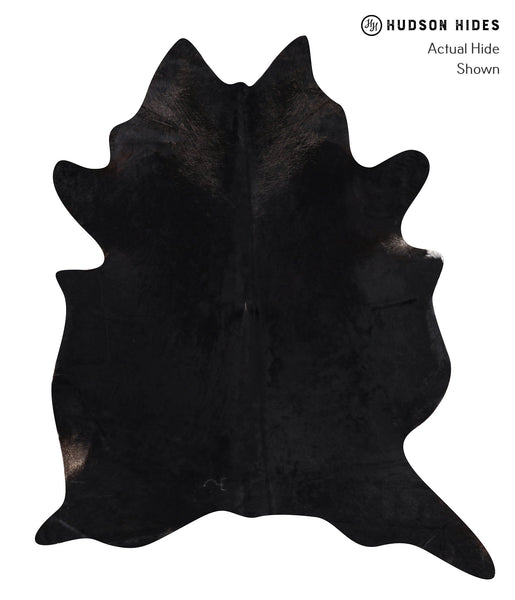 Solid Black Cowhide Rug #A10021