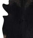Solid Black Cowhide Rug #A10021