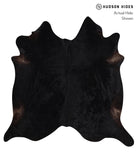 Solid Black Cowhide Rug #A10022
