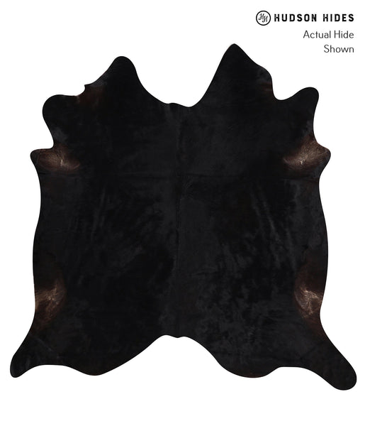 Solid Black Cowhide Rug #A10022