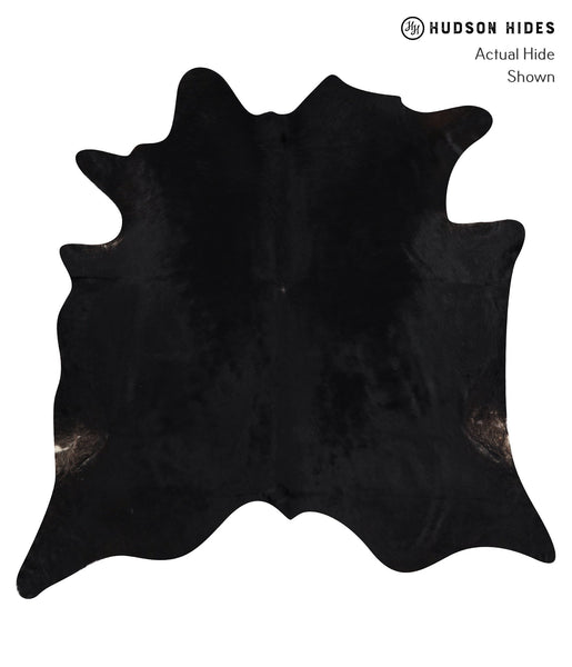 Solid Black Cowhide Rug #A10026