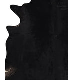 Solid Black Cowhide Rug #A10026