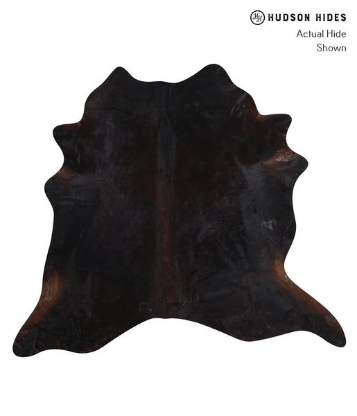 Solid Black Cowhide Rug #A10061