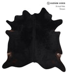 Solid Black Cowhide Rug #A10091