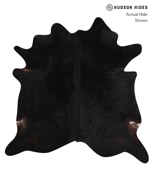 Solid Black Cowhide Rug #A10091
