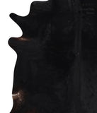 Solid Black Cowhide Rug #A10091
