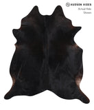 Solid Black Cowhide Rug #A10100