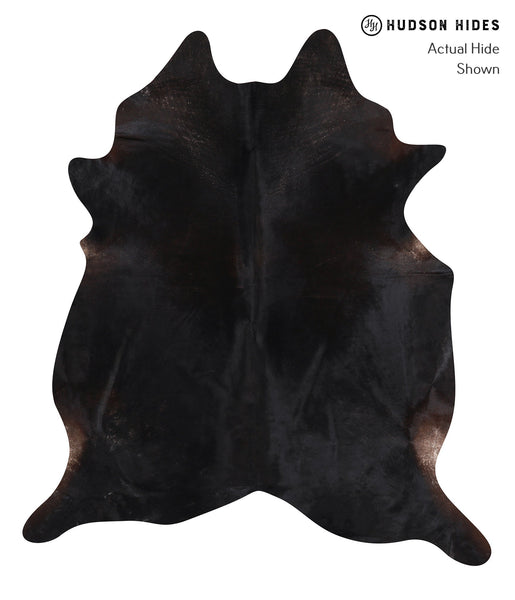 Solid Black Cowhide Rug #A10100
