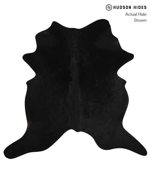 Solid Black Cowhide Rug #A10101