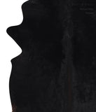Solid Black Cowhide Rug #A10101