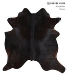 Solid Black Cowhide Rug #A10104