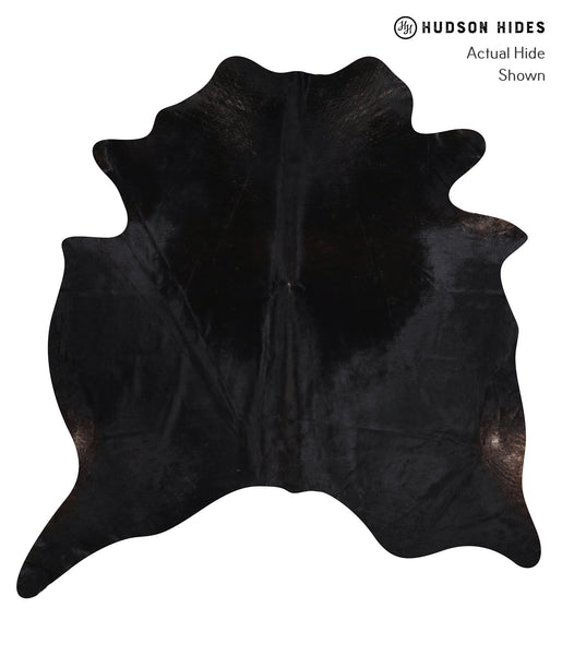 Solid Black Cowhide Rug #A10105
