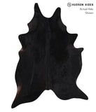 Solid Black Cowhide Rug #A10109
