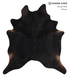 Solid Black Cowhide Rug #A10120