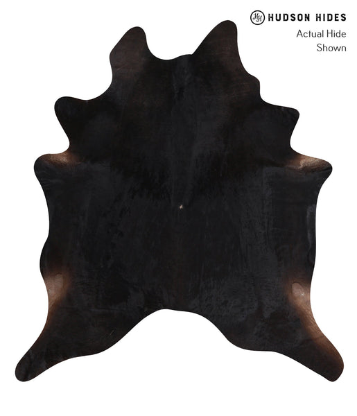 Solid Black Cowhide Rug #A10120