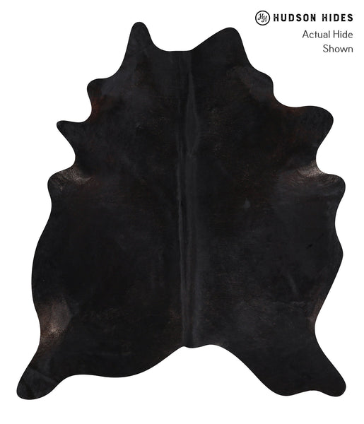 Solid Black Cowhide Rug #A10121