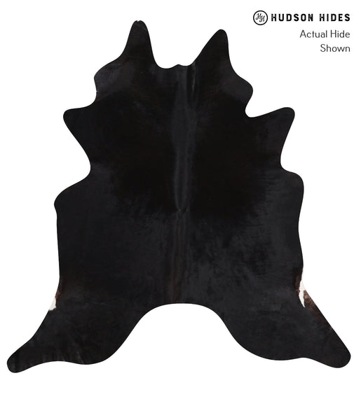 Solid Black Cowhide Rug #A10163