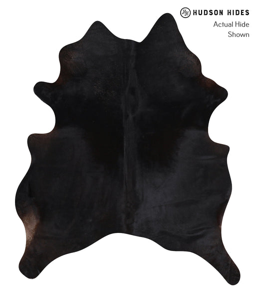 Solid Black Cowhide Rug #A10164
