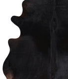 Solid Black Cowhide Rug #A10164