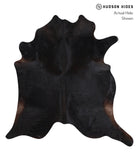 Solid Black Cowhide Rug #A10217