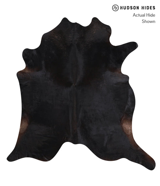 Solid Black Cowhide Rug #A10217