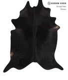 Solid Black Cowhide Rug #A10252