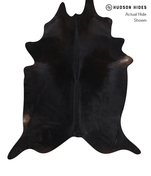 Solid Black Cowhide Rug #A10252