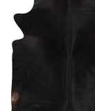 Solid Black Cowhide Rug #A10252