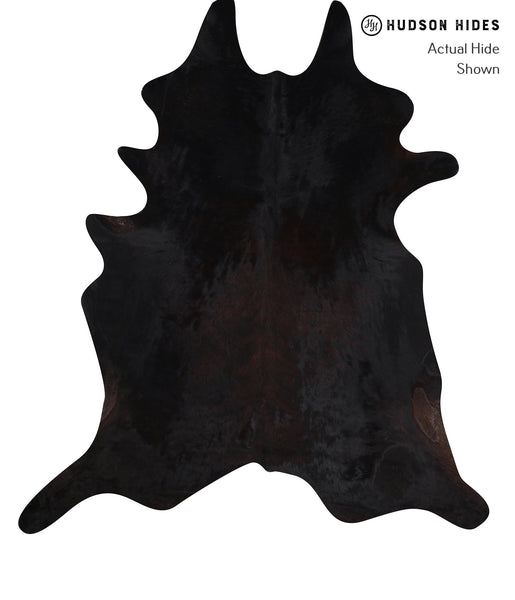 Solid Black Cowhide Rug #A10263