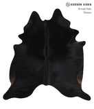 Solid Black Cowhide Rug #A10270