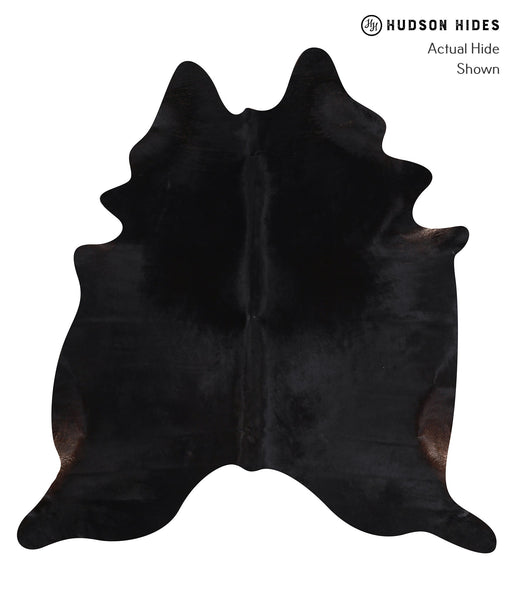 Solid Black Cowhide Rug #A10270
