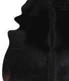 Solid Black Cowhide Rug #A10270