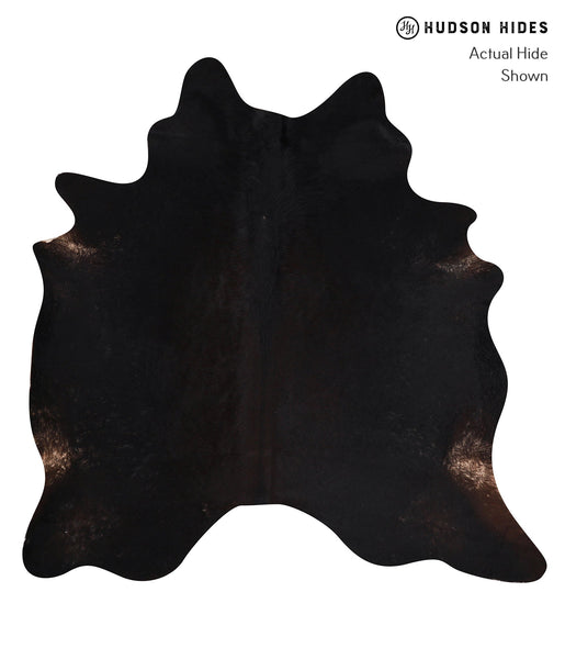 Solid Black Cowhide Rug #A10272
