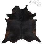 Solid Black Cowhide Rug #A10316