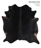 Solid Black Cowhide Rug #A10343