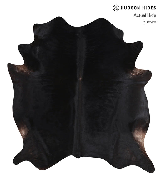 Solid Black Cowhide Rug #A10343